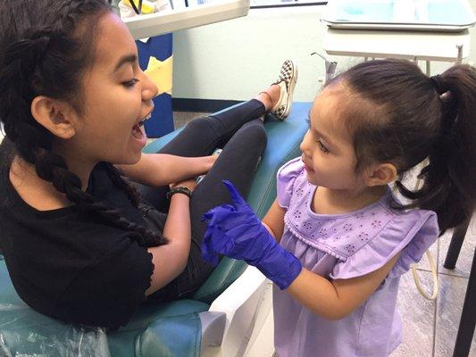 Girls at their dental visit!!!