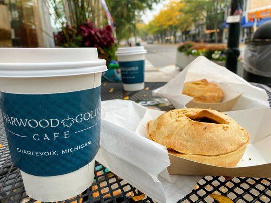 Breakfast pies on the patio