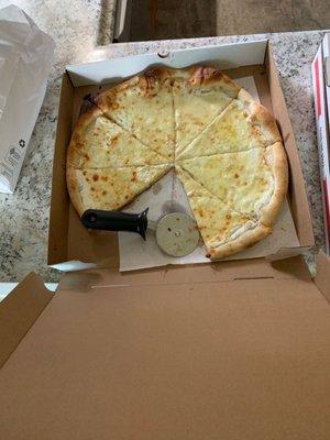 White pizza with garlic