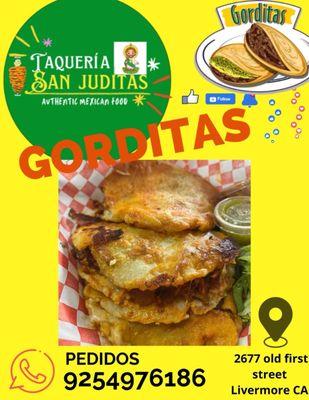 gorditas de chorizo con papas y chicharrón prensado