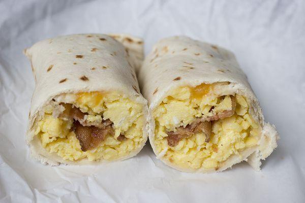 Bacon, egg, and cheese taco.