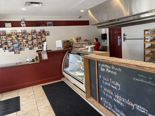 Bakery area with specials menu