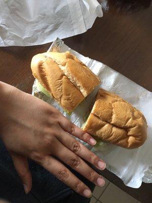 Size of fish poboy