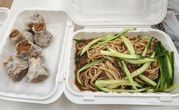 Shumai and Beijing noodle with soy bean paste