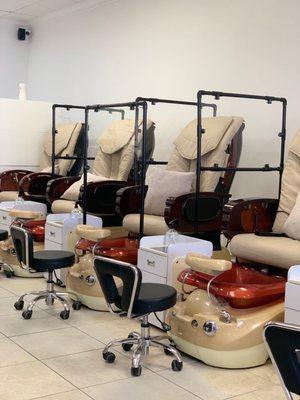 Pedicure spa chair with massage. Extremely comfortable and relaxing. Especially, with the calming music in the background.