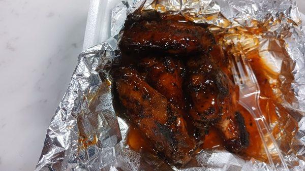 Mango habanero wings (2 pcs already eaten)