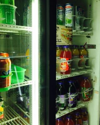 Draaanks. About 3 refrigerated units of soft beverages.