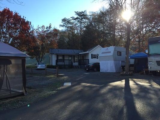 View of cottage and rv camping