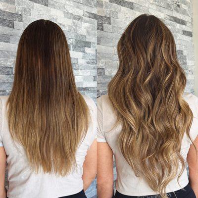 Hair extensions for more length and volume. Get expert extensions at Hue & Mane!