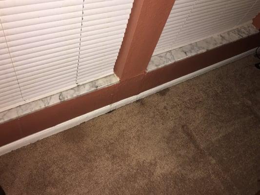 The water leaking from my ceiling into my windows & carpet