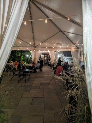 The tented dining area