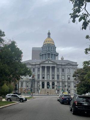 The truck was parked in front of the Capital building.