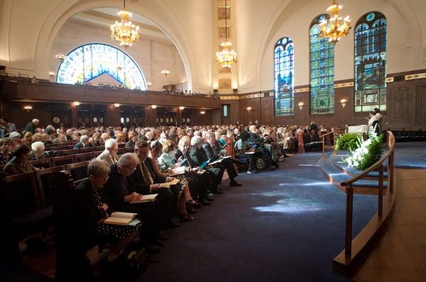 Sanctuary at Rodef Shalom, on the National Register of Historic Landmarks