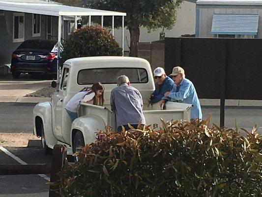 Nothin like old trucks to draw old men and kids