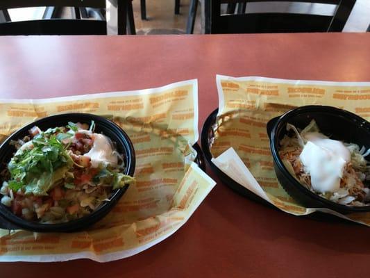 Two baja bowls made by same person, drastically different in size.