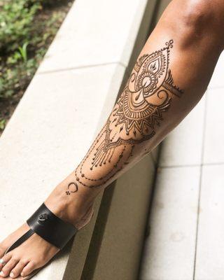 Custom Traditional Leg Henna