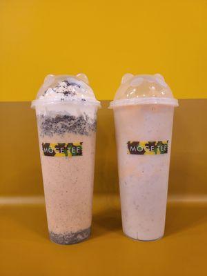 Oreo milk tea and red bean tofu pudding milk tea