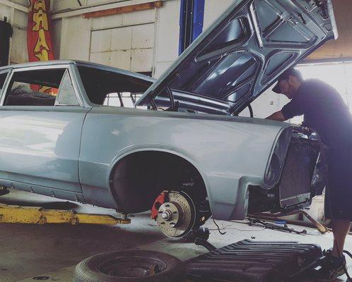 1965 Pontiac GTO. Getting upgraded suspension and a complete wiring overhaul