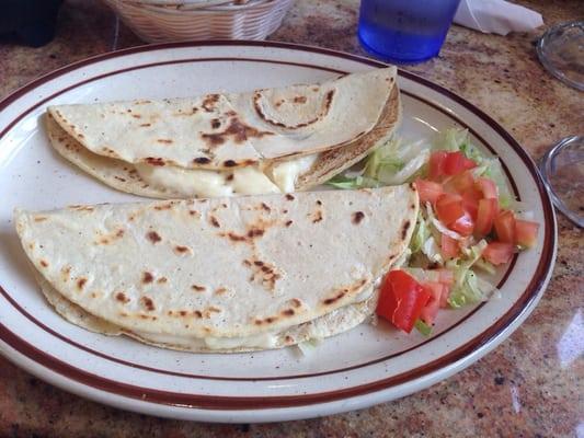 Quesadillas with handmade tortillas are delicious!