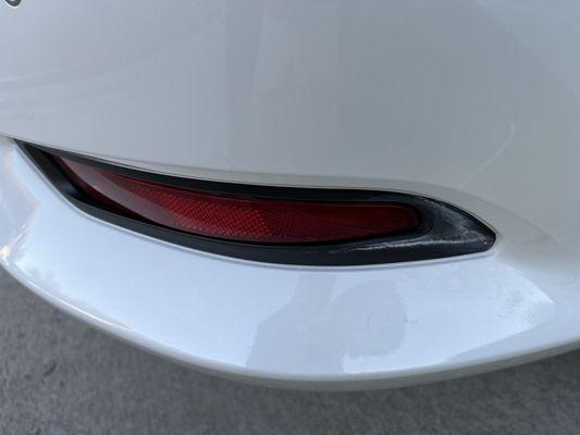 Over paint on rear light