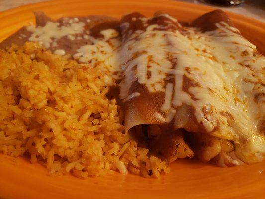 Shrimp stuffed Enchiladas