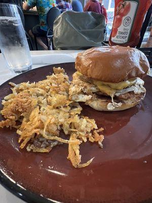 Potato head breakfast sandwich (sausage)  with hash browns