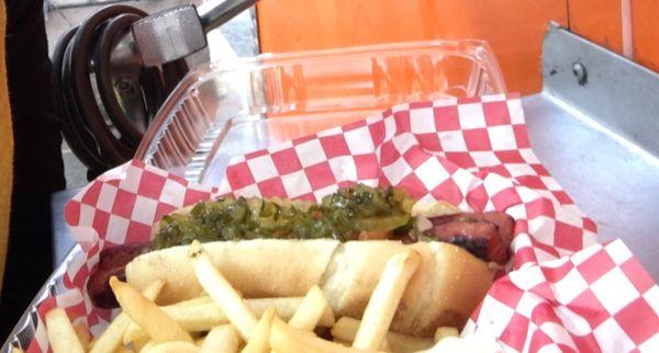 AWESOME Chicago dog . Terrible photo