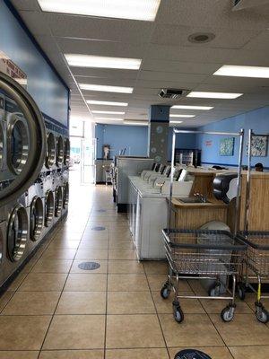 Clean laundromat.