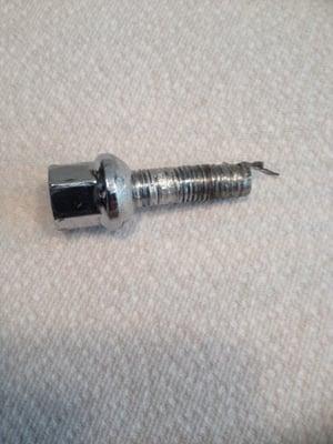 BEWARE- We found this bolt next to the rim on the Freeway