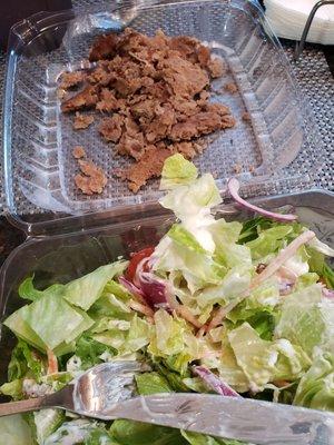 The salad and the so called "steak"