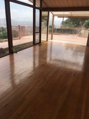 Wood floors refinishing complimented by great views