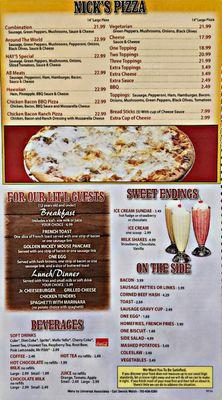 Menu -- Pizza / Desserts / Beverages April 2024