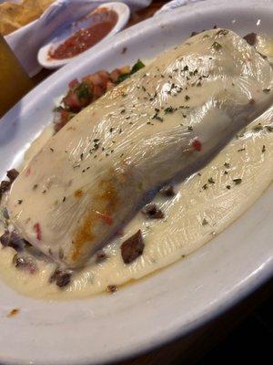 Steak and potato burrito