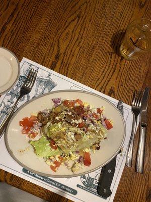 The wedge salad... looks a little bit messy but I had to taste it before taking the photo!