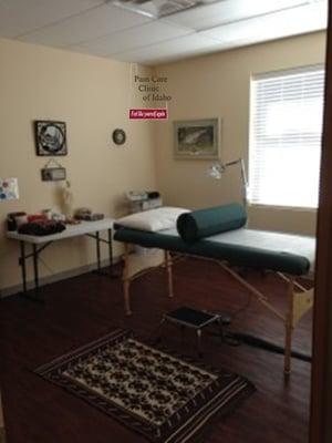 This is where we treat our patients with acupuncture at Pain Care Clinic of Idaho.