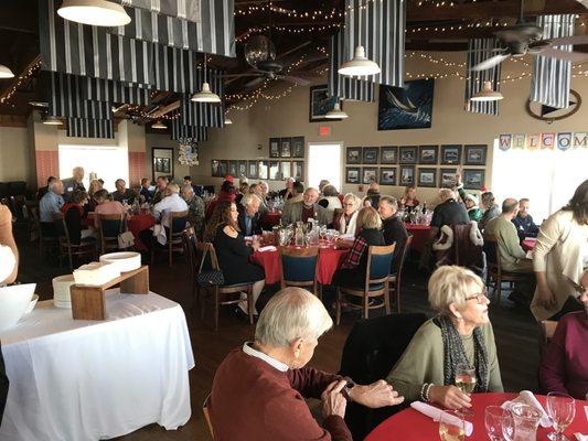 Event/Dining area accommodates about 100 people and has access to the deck.