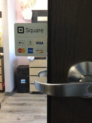 Square, Apple Pay, Visa, and more are accepted