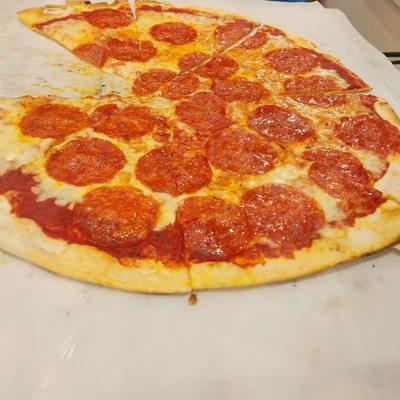 Whole pepperoni pizza