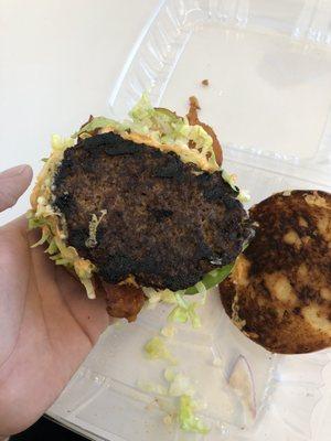 Bacon burnt burger