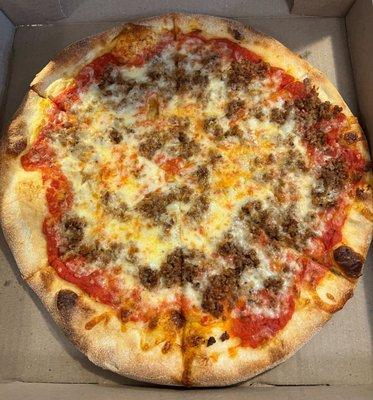 Medium cheese ($15) with sausage ($1.75)