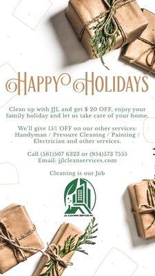 GET YOUR HOUSE READY FOR THE HOLIDAYS!
  Free estimates
  BIG DISCOUNTS!