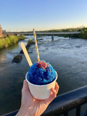 Blue raspberry shaved ice cream