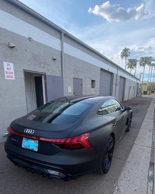 Audi E Tron Wrapped in 3m matte black .