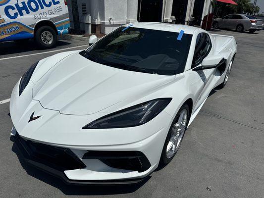 24 Vette' new Windshield Replacement. #1 Auto Glass shop, CORONA, CA.