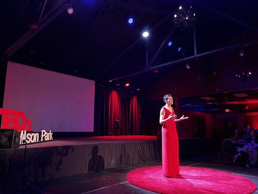 Our founder, Dawn, on the 2024 TEDx Stage, speaking on disrupting outdated relationship myths.