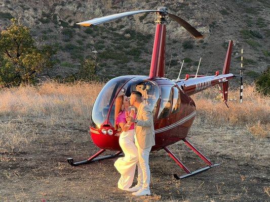 Private Helicopter Charter for Marriage Proposals