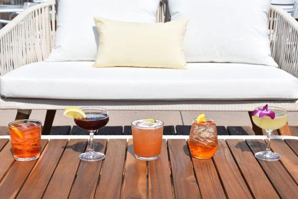 Craft Cocktail Lineup at Tetto Rooftop Bar and Pizza Restaurant