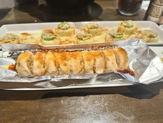 Lion king baked and hottest fried sushi