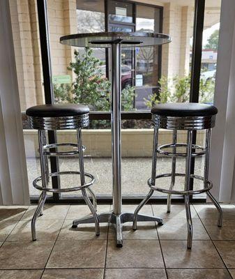 diner type high stool and table