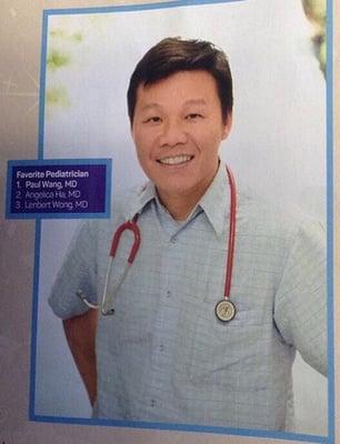 Photo of Dr. Paul Wang who was voted Favorite Pediatrician for Style Magazine in 2015.